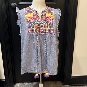 Sundance embroidered top size XL